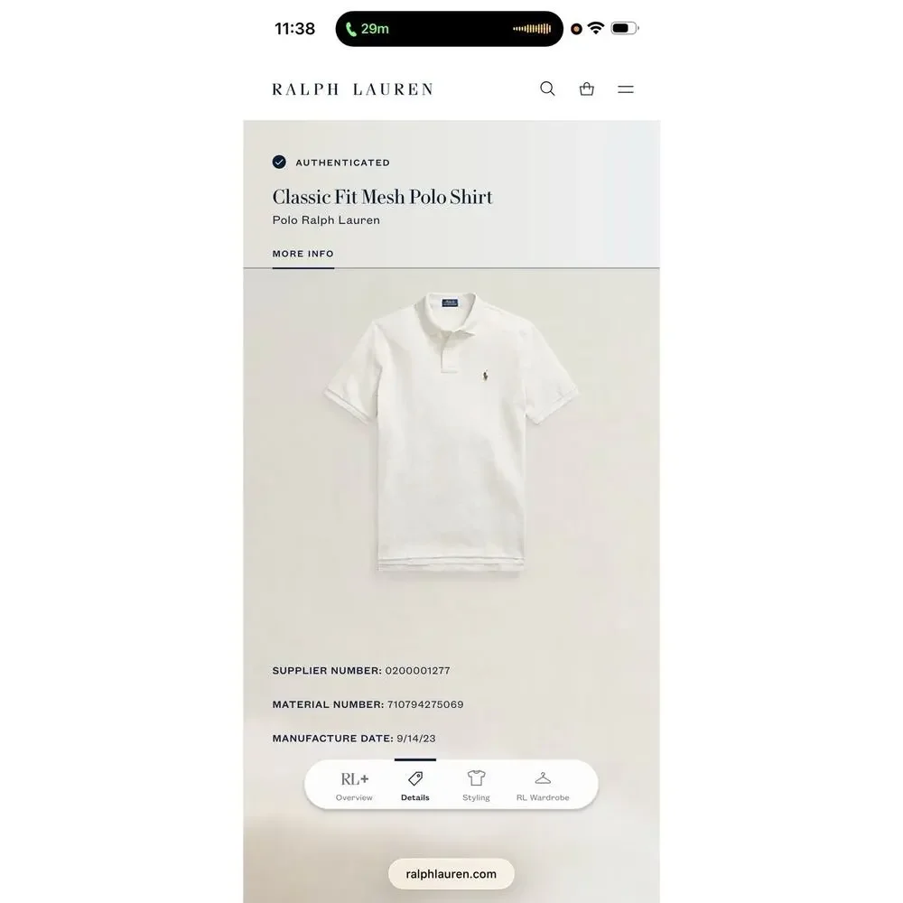Polo Ralph Lauren Classic Fit Blue Polo Shirt L Brand New